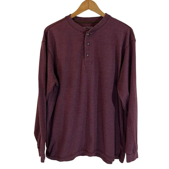 Architect Mens Purple Henley Shirt Size XL Cotton Blend Long Sleeves Knit Basic - Picture 1 of 4